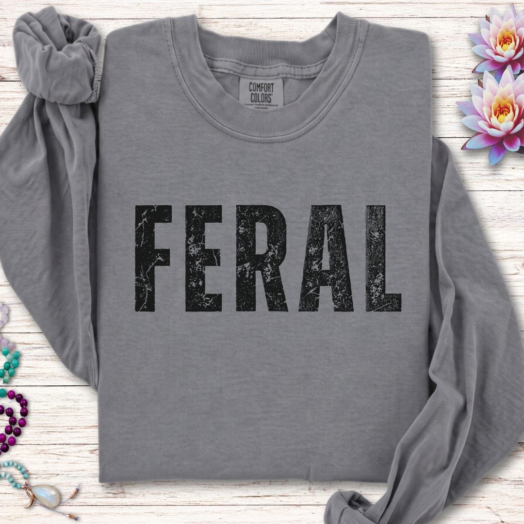 Printify Long-sleeve Feral Long Sleeve Tee Grey / S