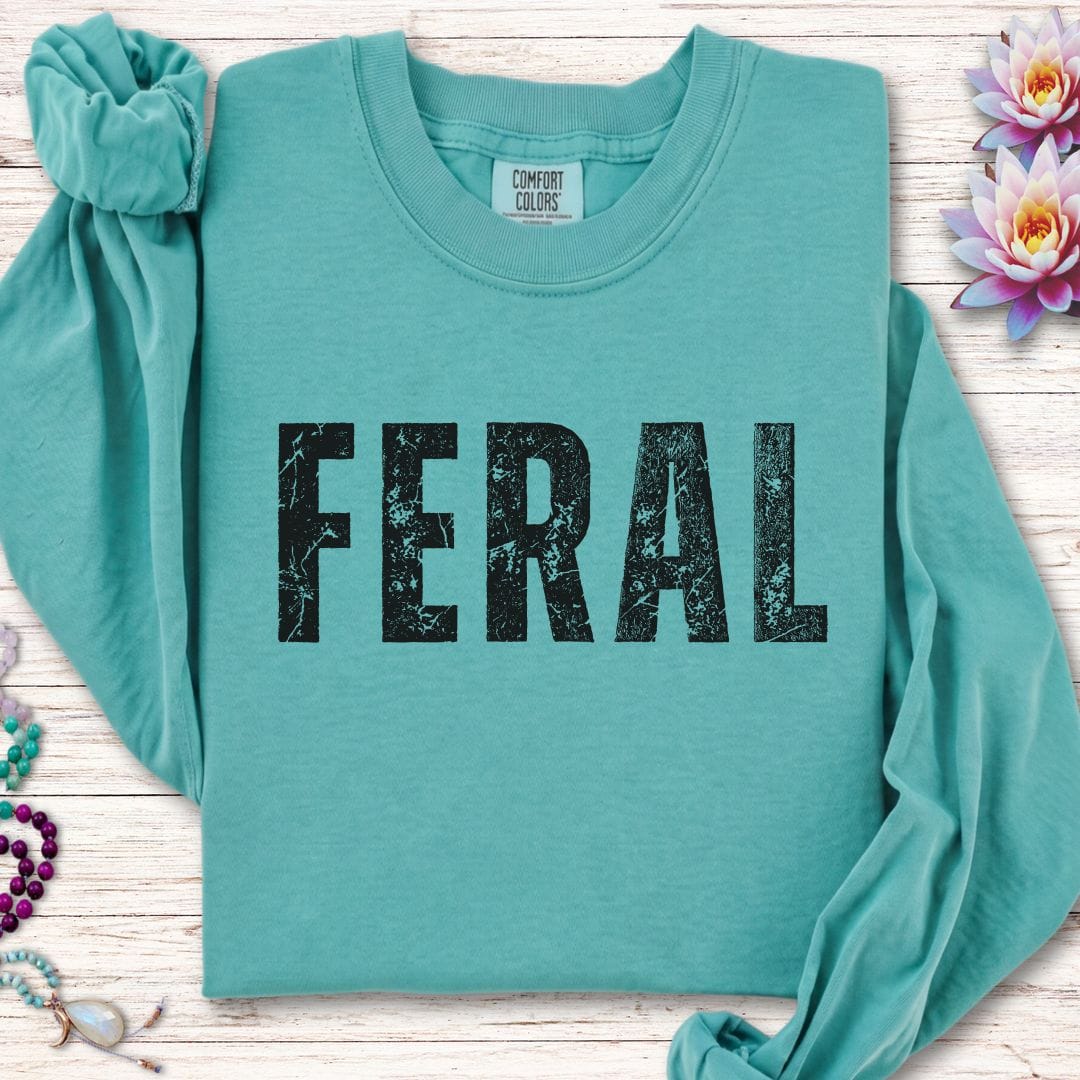 Printify Long-sleeve Feral Long Sleeve Tee Seafoam / S