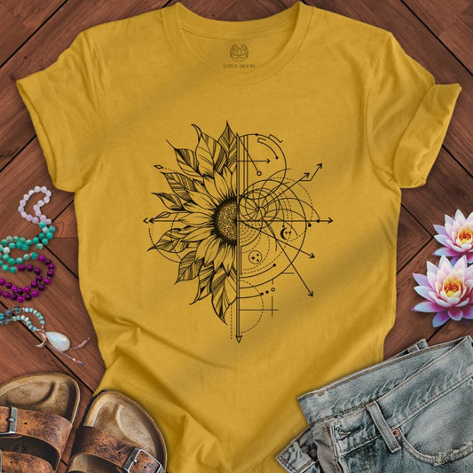 Fibonacci Flower Tee Heather Mustard