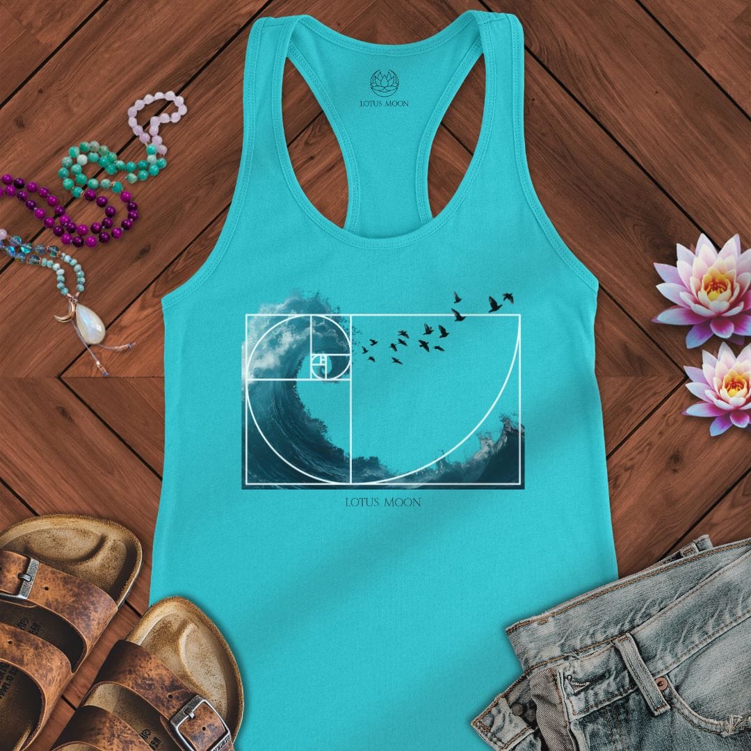 Fibonacci Wave Tank Solid Tahiti Blue