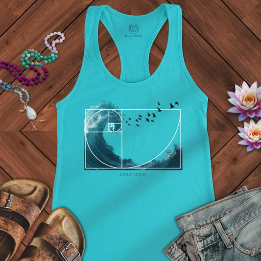 Fibonacci Wave Tank Solid Tahiti Blue