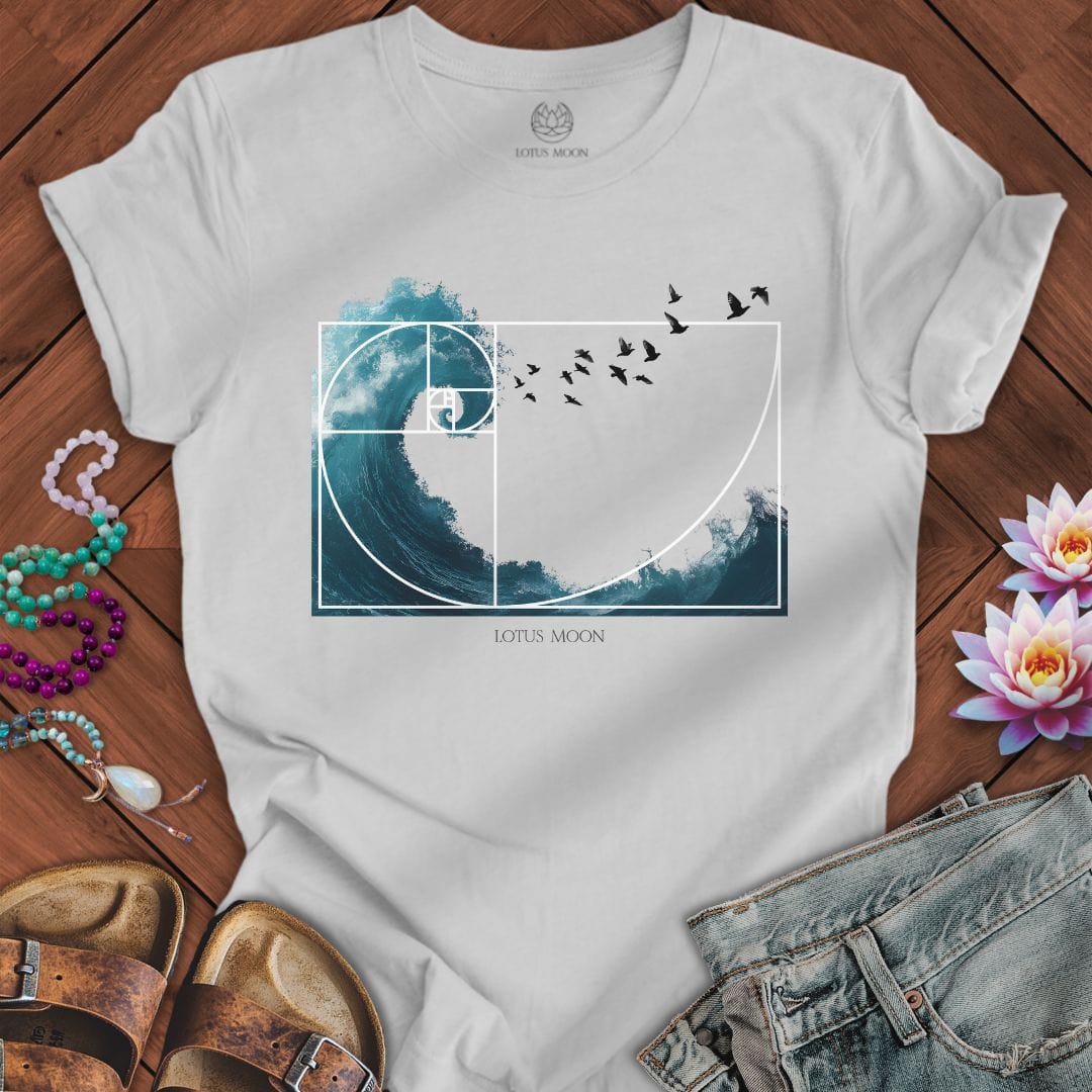 Fibonacci Wave Tee Solid Athletic Grey