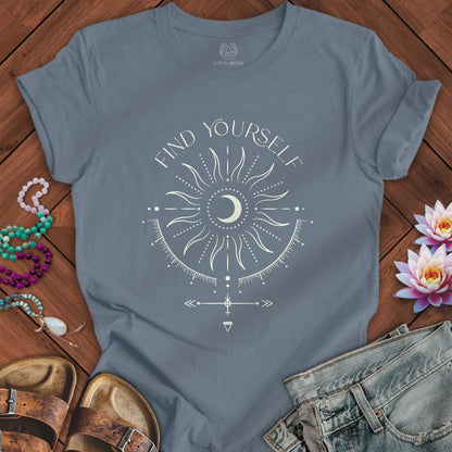 Find Yourself Tee Steel Blue