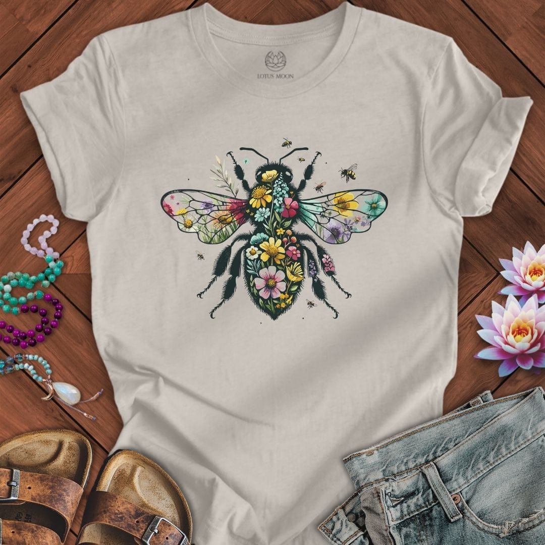 Floral Bee Tee Heather Dust