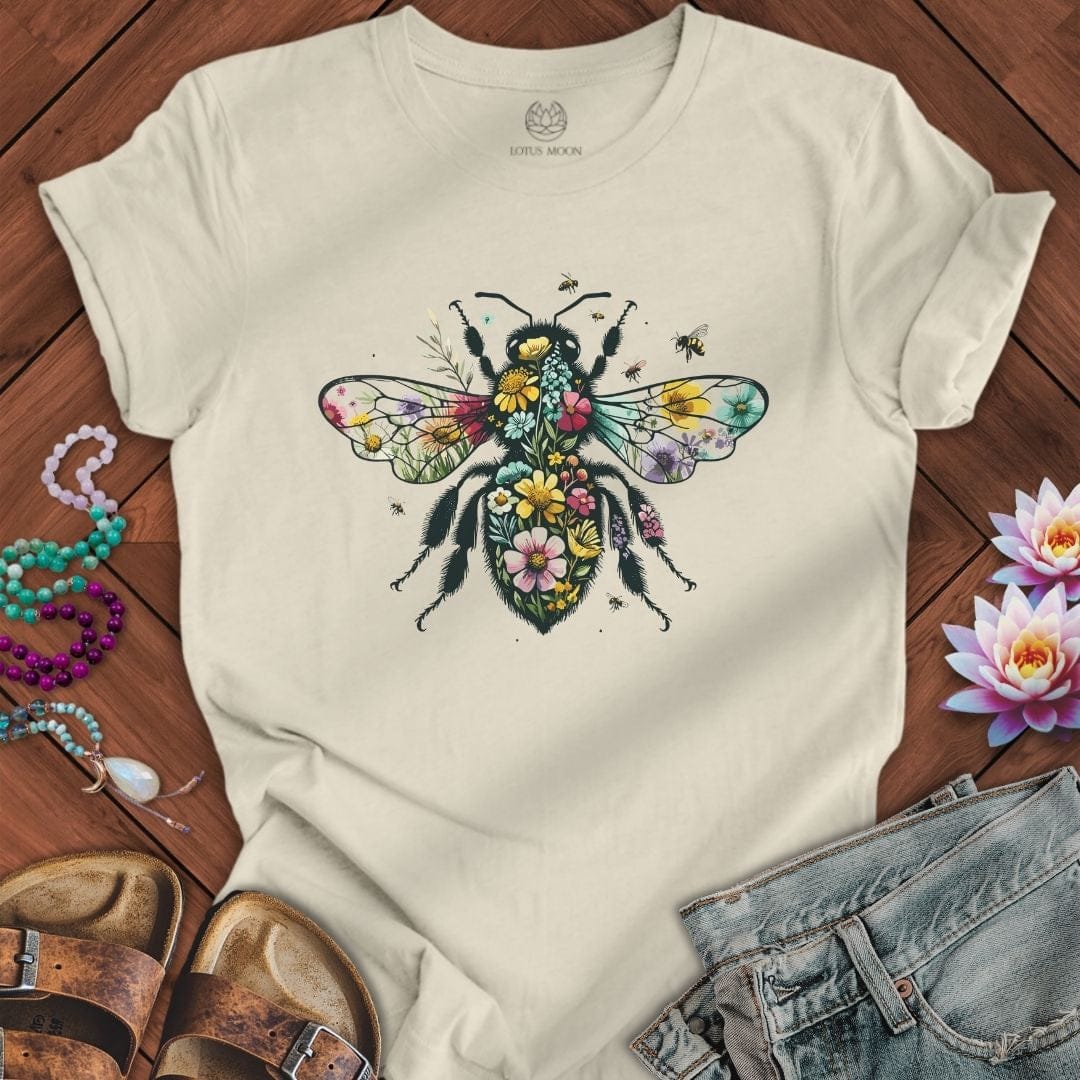 Floral Bee Tee Natural