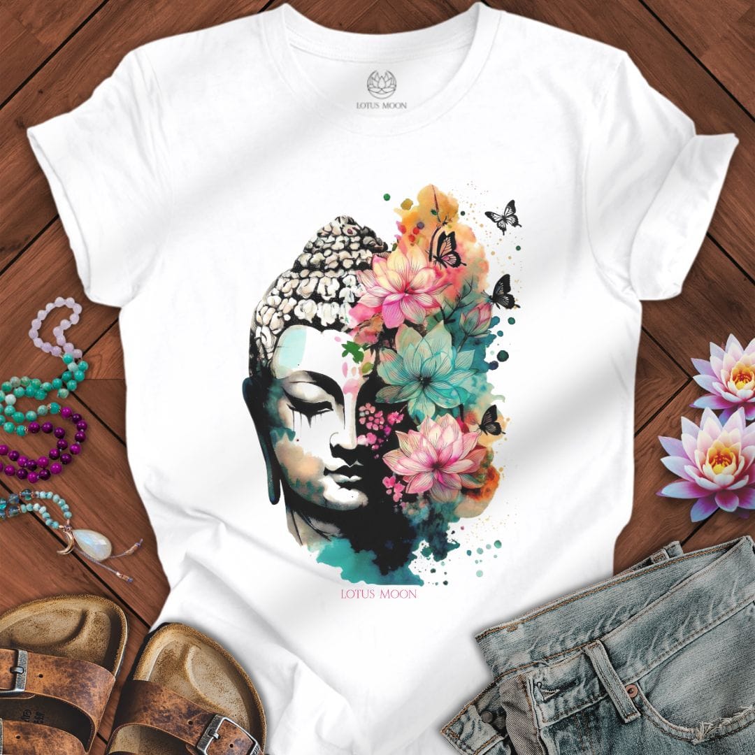 Floral Buddha Tee White