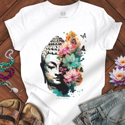 Floral Buddha Tee White