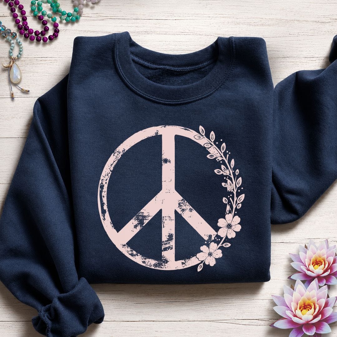 Floral Classic Peace Sweatshirt Navy