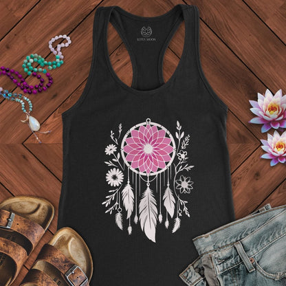 Floral Dreamcatcher Tank Solid Black