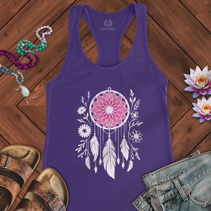 Floral Dreamcatcher Tank Solid Purple Rush