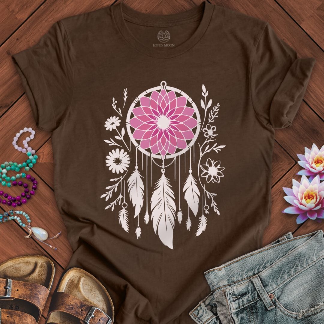 Floral Dreamcatcher Tee Heather Brown