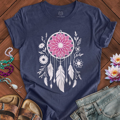 Floral Dreamcatcher Tee Heather Midnight Navy