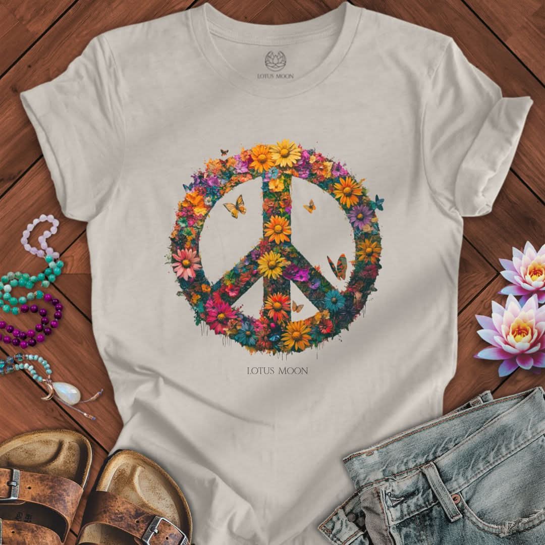 Floral Peace Tee Heather Dust
