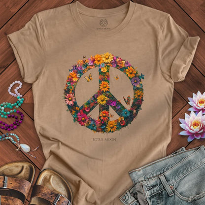 Floral Peace Tee Heather Tan