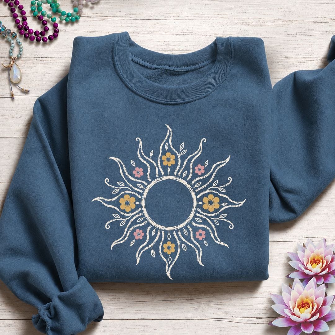 Floral Sun Sweatshirt Indigo Blue