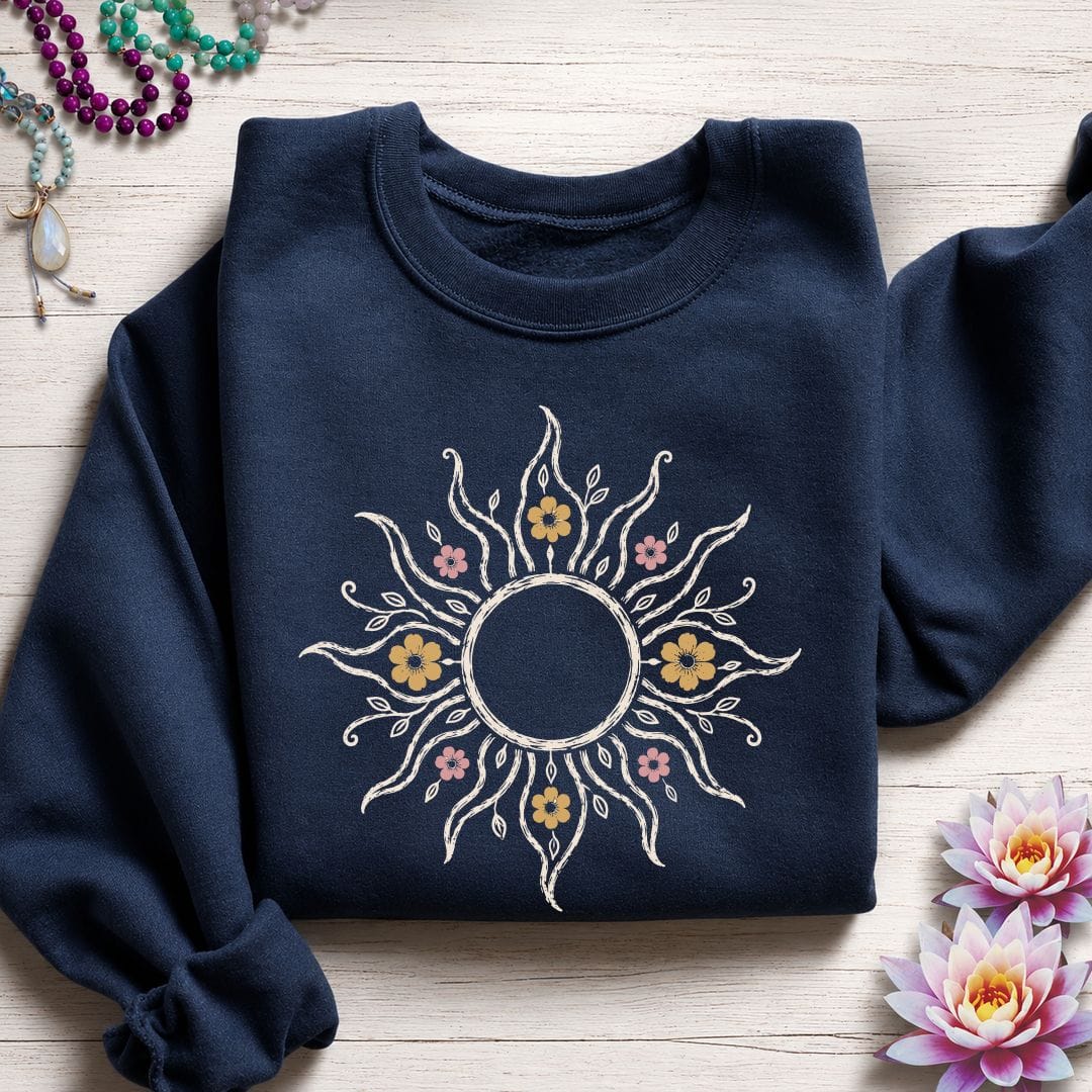 Floral Sun Sweatshirt Navy