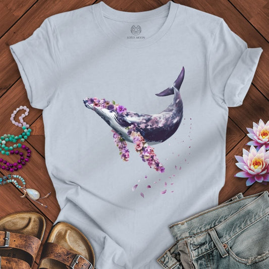 Floral Whale Tee Light Blue