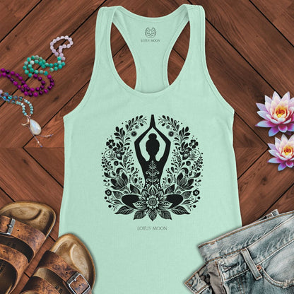 Floral Yoga Tank Solid Mint