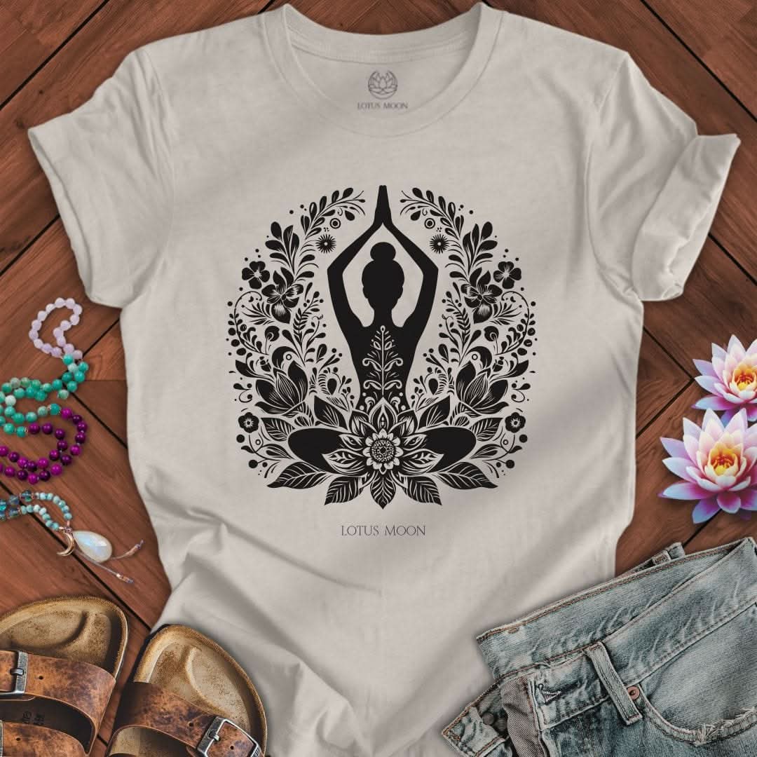 Floral Yoga Tee Heather Dust