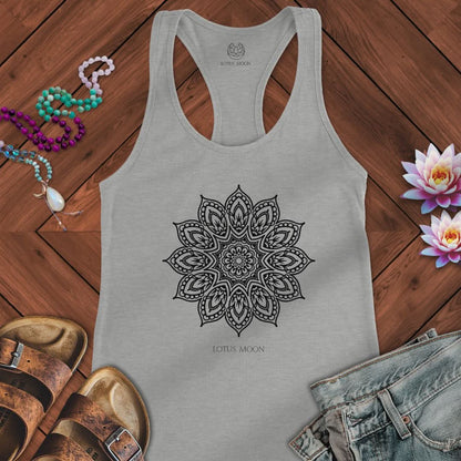 Flower Mandala Tank Heather Grey
