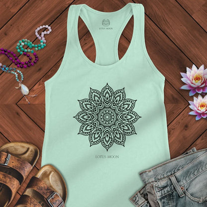 Flower Mandala Tank Solid Mint