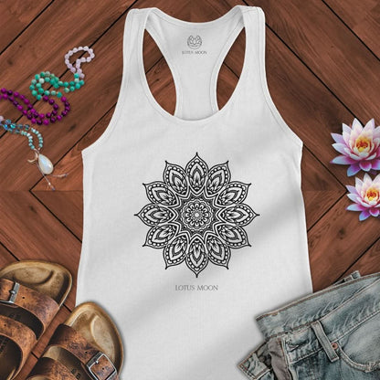 Flower Mandala Tank Solid White