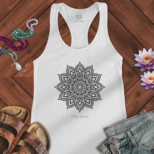 Flower Mandala Tank Solid White