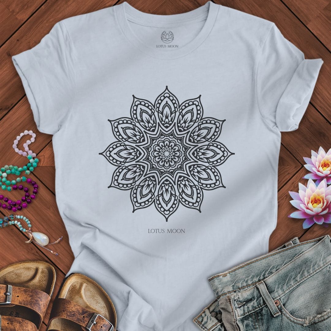 Flower Mandala Tee Light Blue