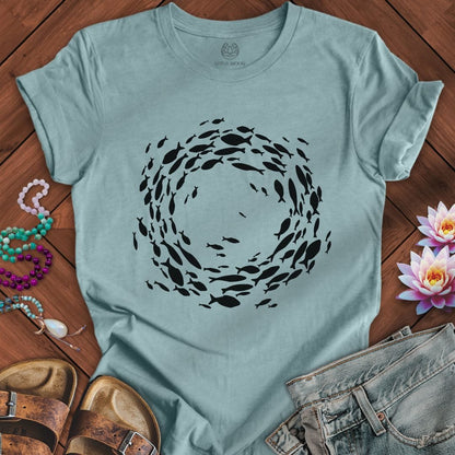 Printify T-Shirt Follow The Leader Tee Heather Blue Lagoon / S