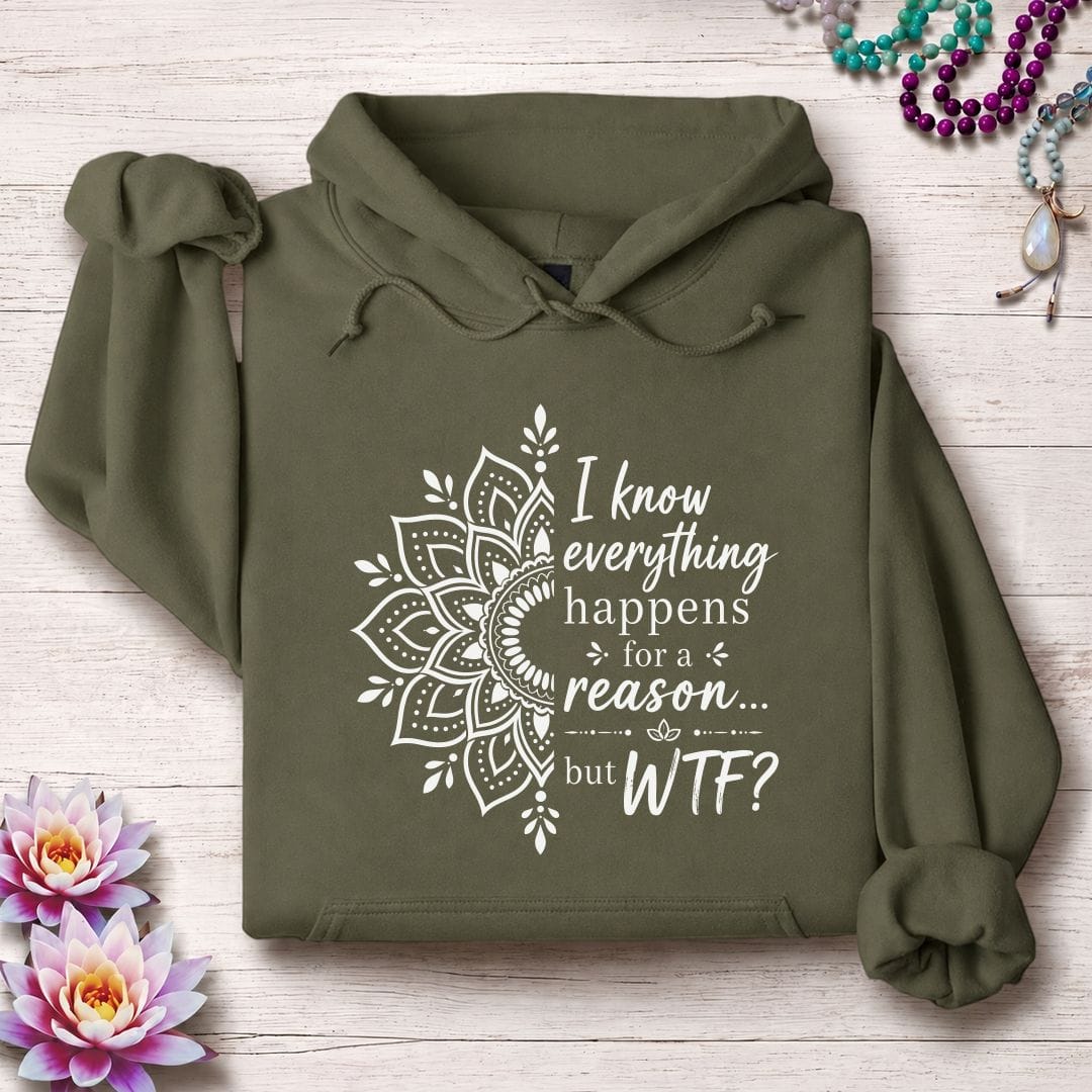 Printify Hoodie For A Reason Hoodie Military Green / S