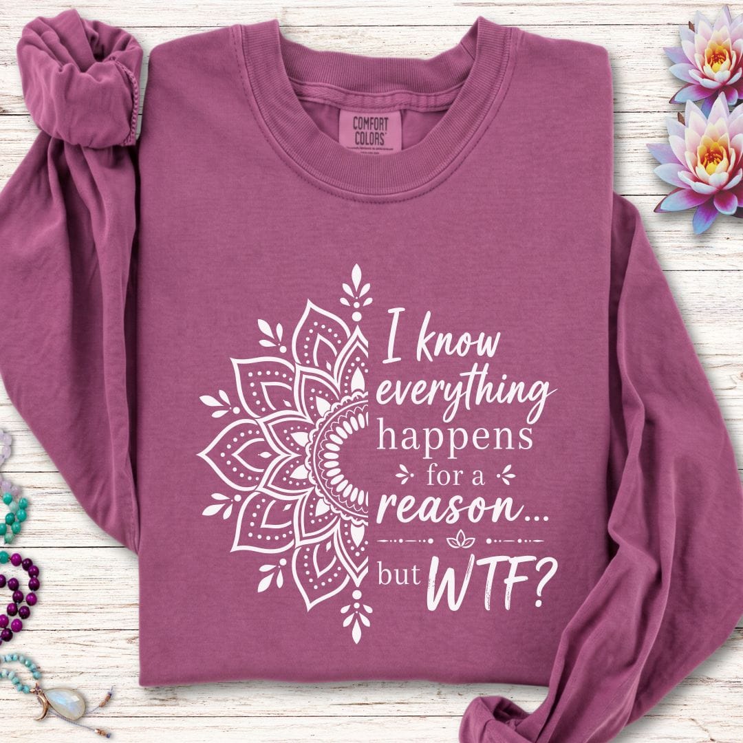 Printify Long-sleeve For A Reason Long Sleeve Tee Berry / S
