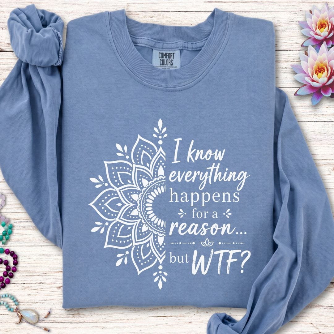 Printify Long-sleeve For A Reason Long Sleeve Tee Blue Jean / S