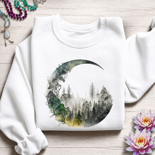 Forest Moon Sweatshirt White