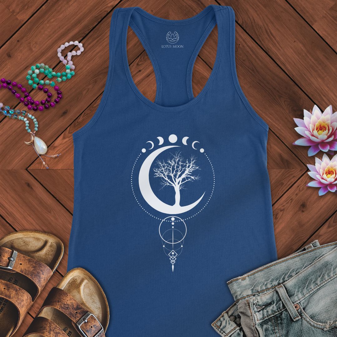 Geometric Sacred Tree Of Life Tank Solid Royal