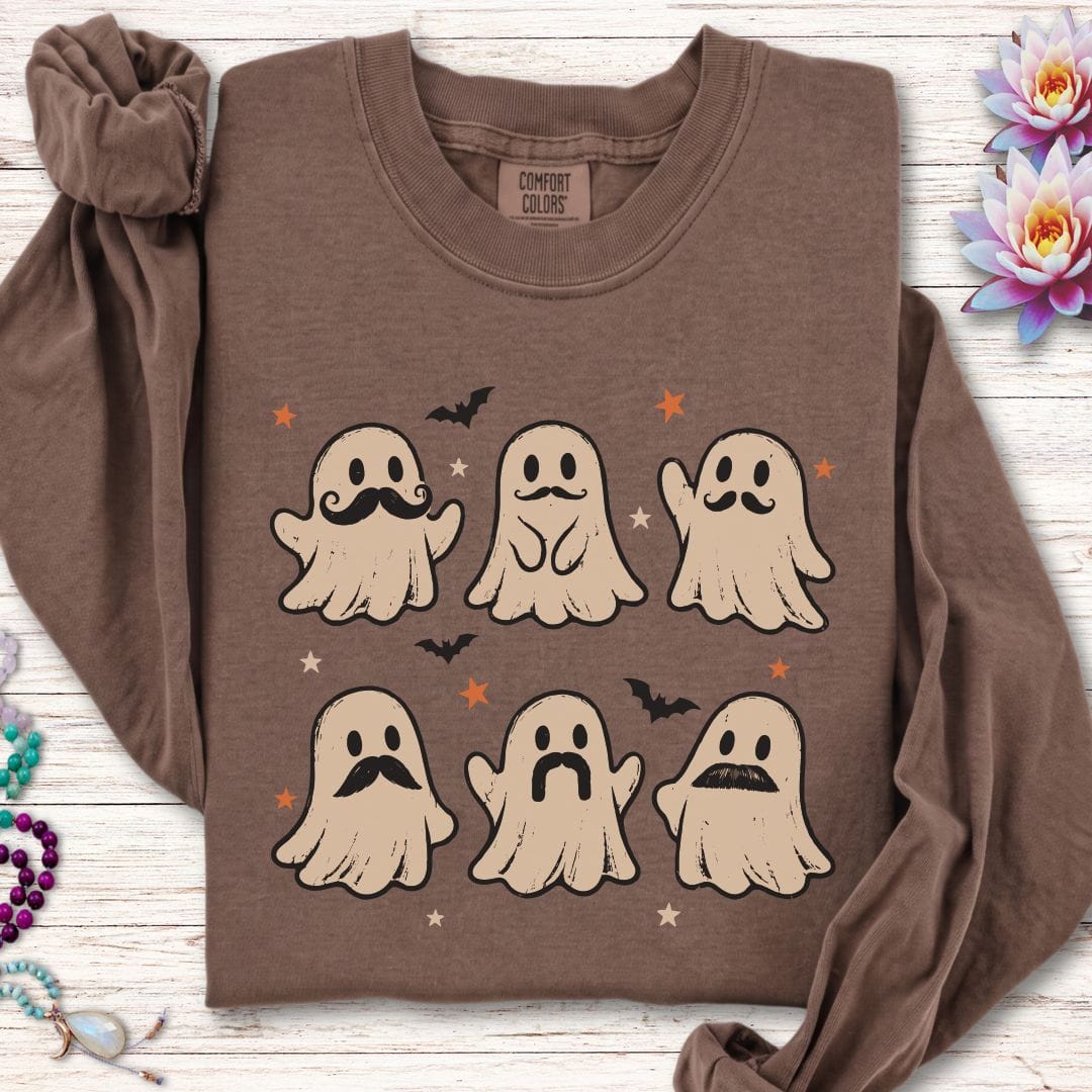 Ghost Mustache Club Long Sleeve Tee Espresso