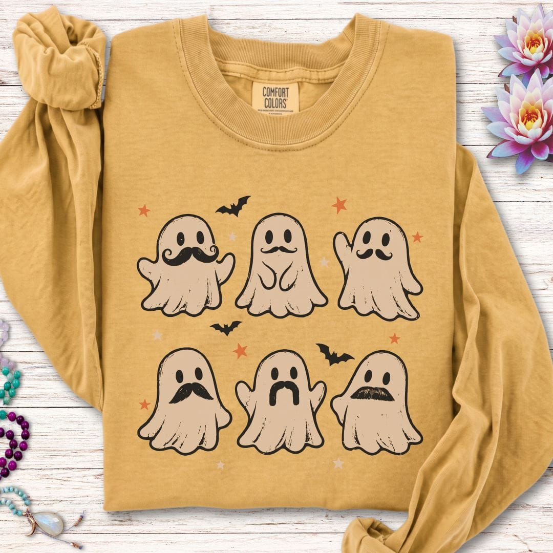 Ghost Mustache Club Long Sleeve Tee Mustard