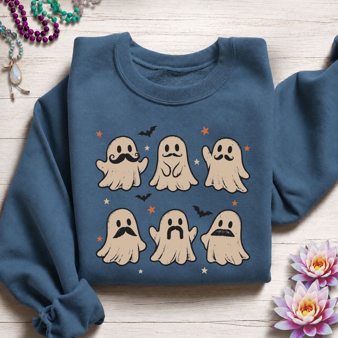 Ghost Mustache Club Sweatshirt Indigo Blue