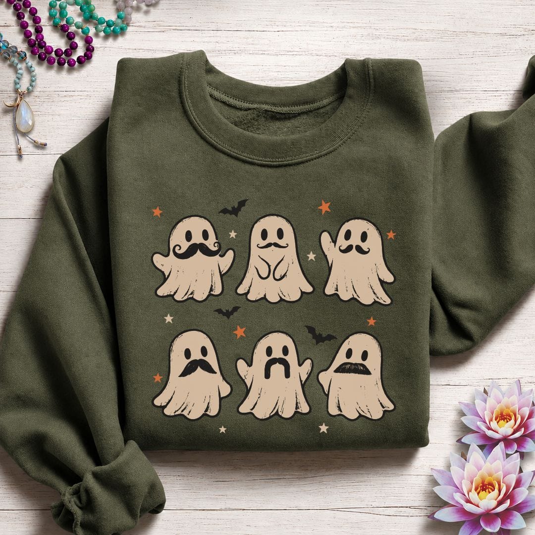 Ghost Mustache Club Sweatshirt Military Green