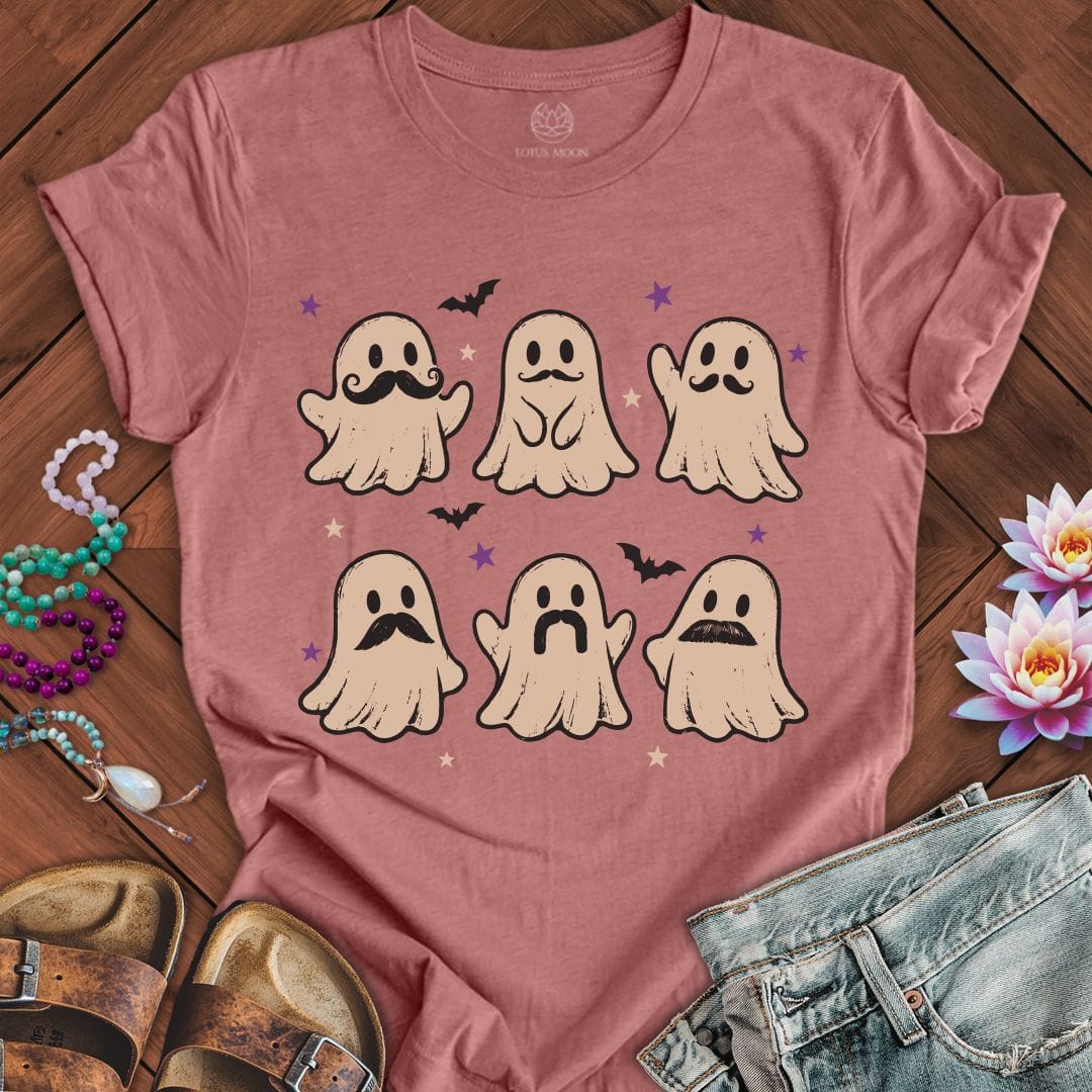 Ghost Mustache Club Tee Heather Mauve