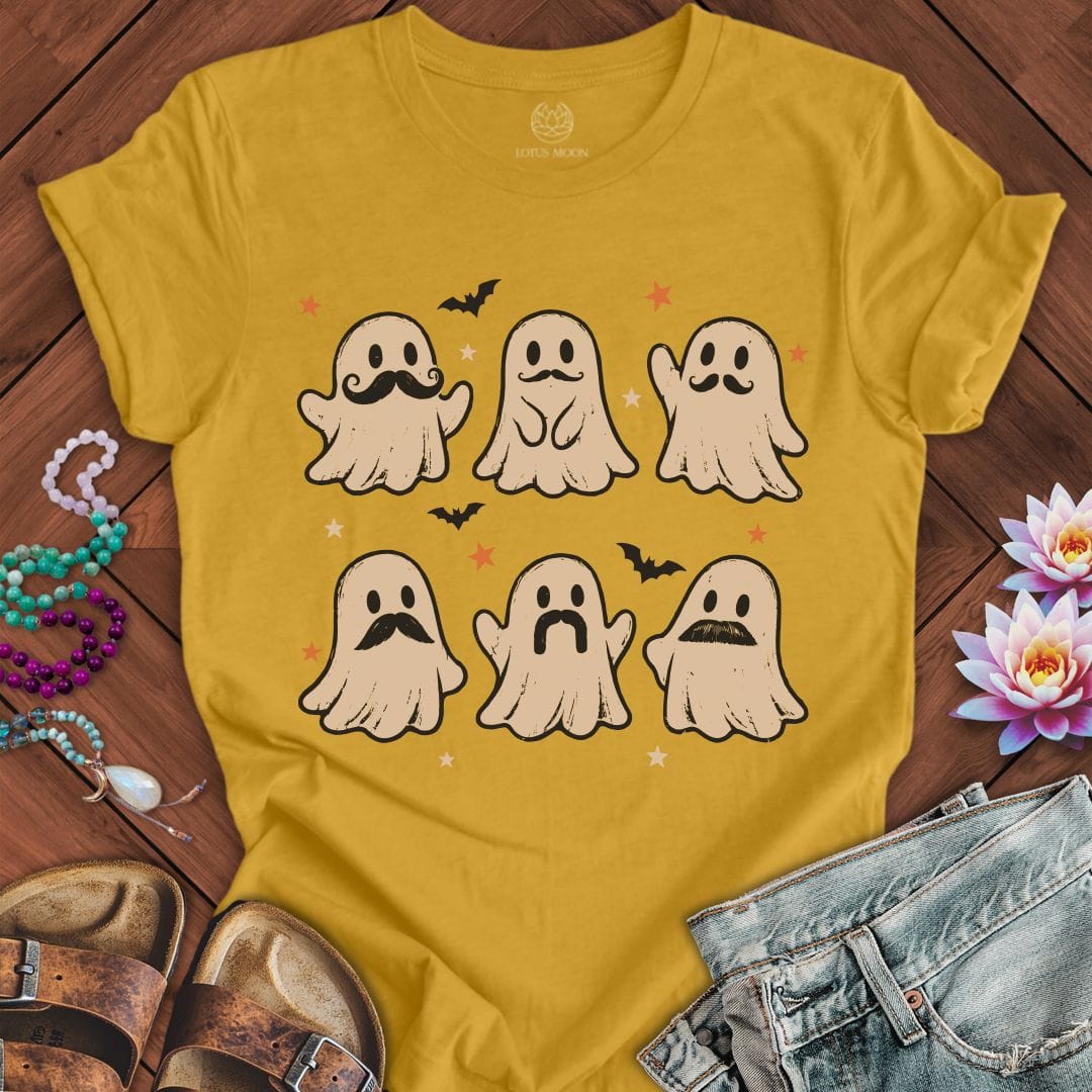 Ghost Mustache Club Tee Heather Mustard
