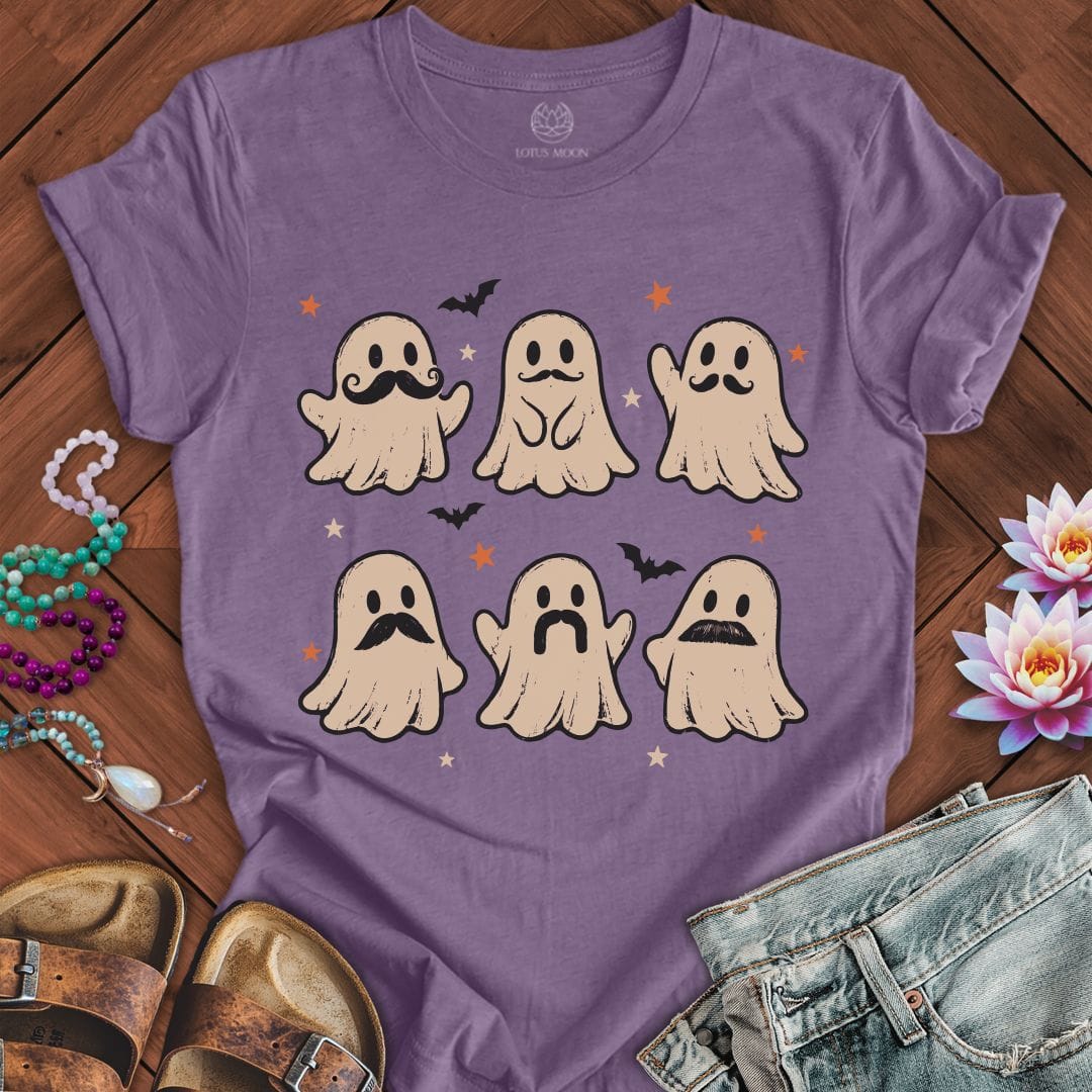Ghost Mustache Club Tee Heather Purple