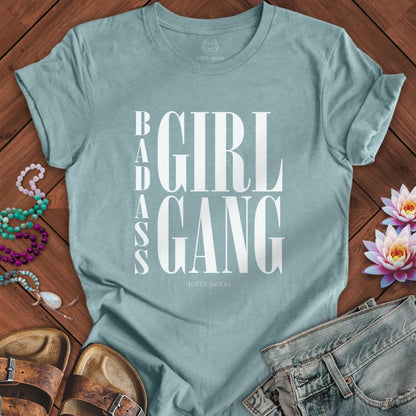 Girl Gang Tee Heather Blue Lagoon