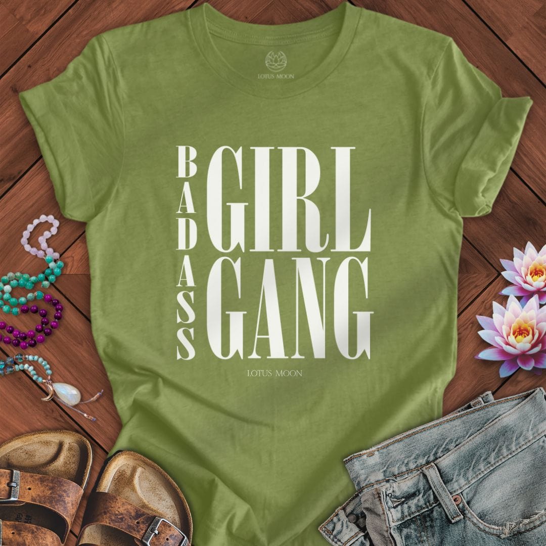 Girl Gang Tee Heather Green