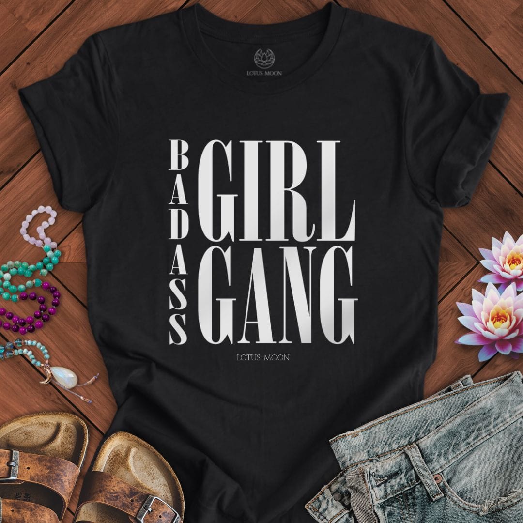 Girl Gang Tee Solid Black Blend