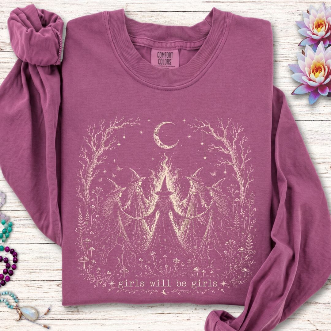 Girls Will Be Girls Long Sleeve Tee Berry