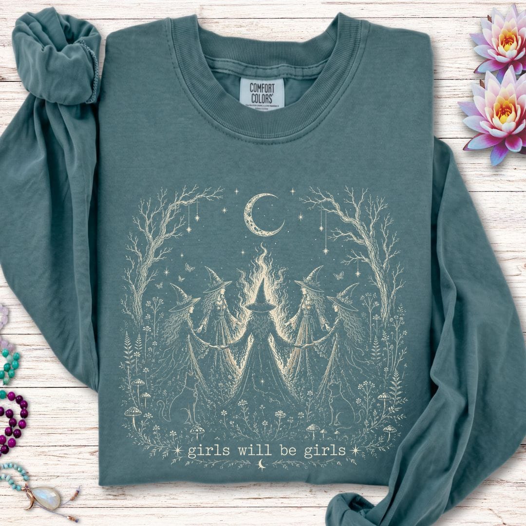 Girls Will Be Girls Long Sleeve Tee Blue Spruce