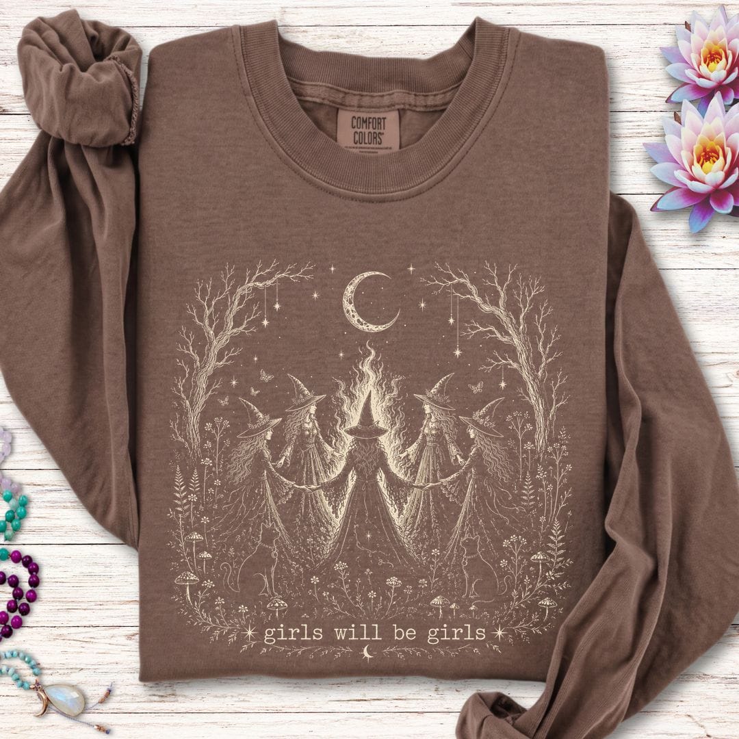 Girls Will Be Girls Long Sleeve Tee Espresso