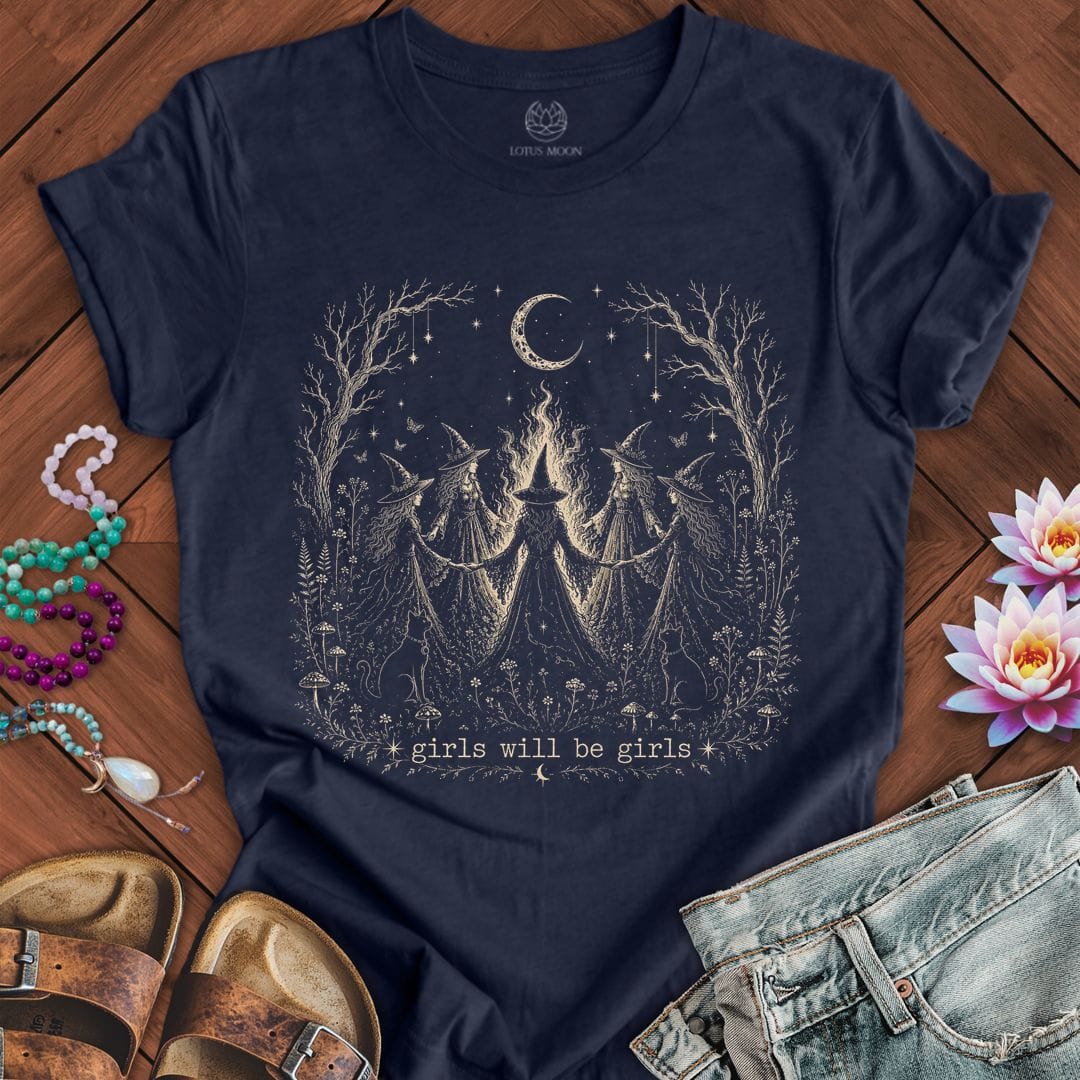 Girls Will Be Girls Tee Heather Midnight Navy