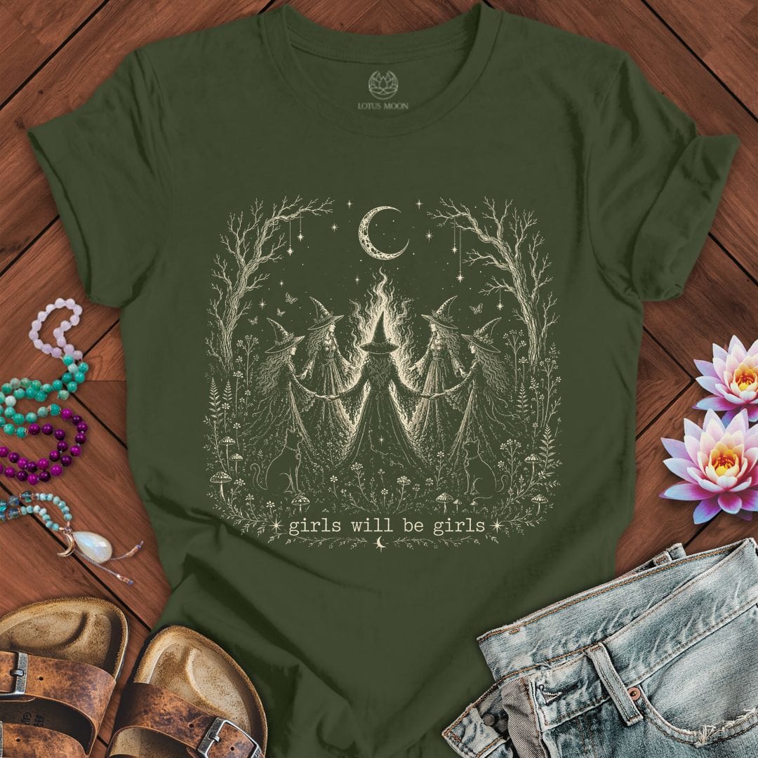 Girls Will Be Girls Tee Military Green