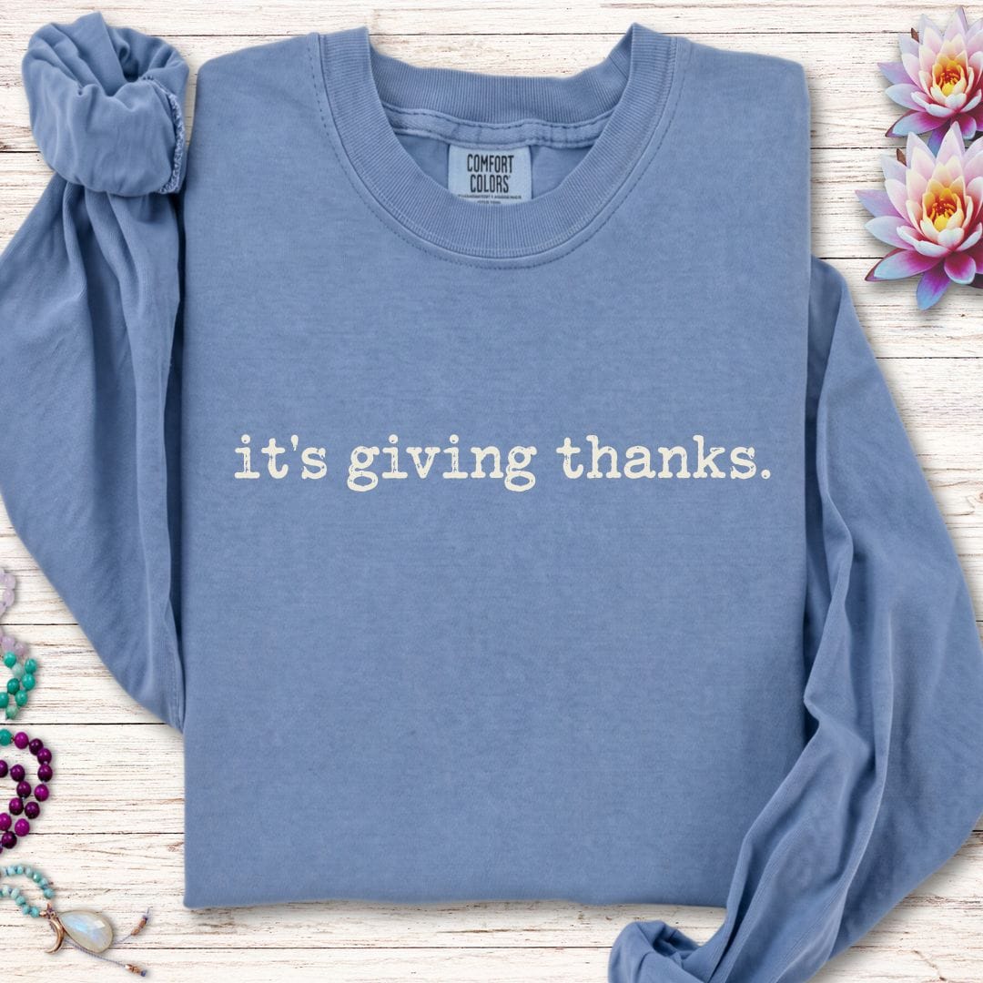 Giving Thanks Long Sleeve Tee Blue Jean